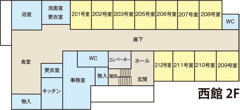 西館二階館内図
